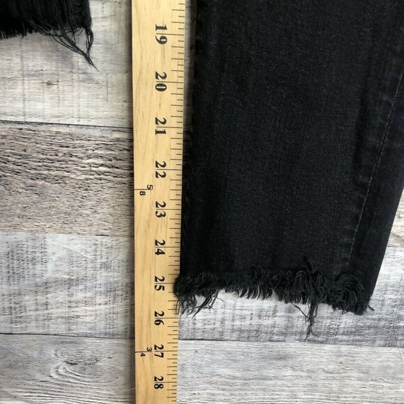Agolde Feel Good Black Skinny Jeans Distressed Raw Hem Womens Size 28 - Picture 10 of 10